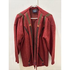 Kriss Made In Sweden Vintage Artsy Art To Wear Open Sweater Cardigan Size Medium